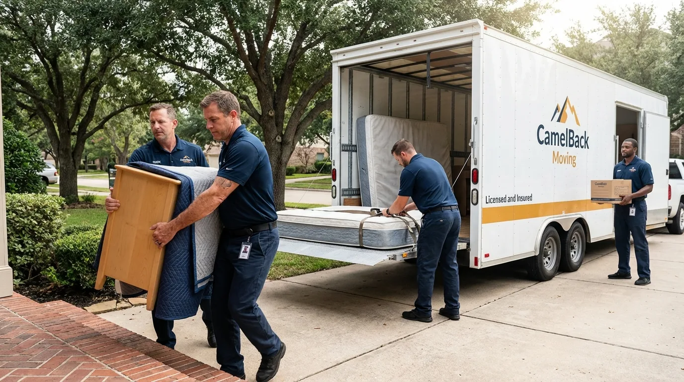 Crew loading residential truck for cross-state move from Crossville, TN