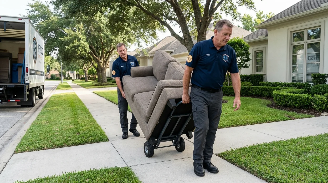 Local residential moving crew loading furniture in Crossville, TN